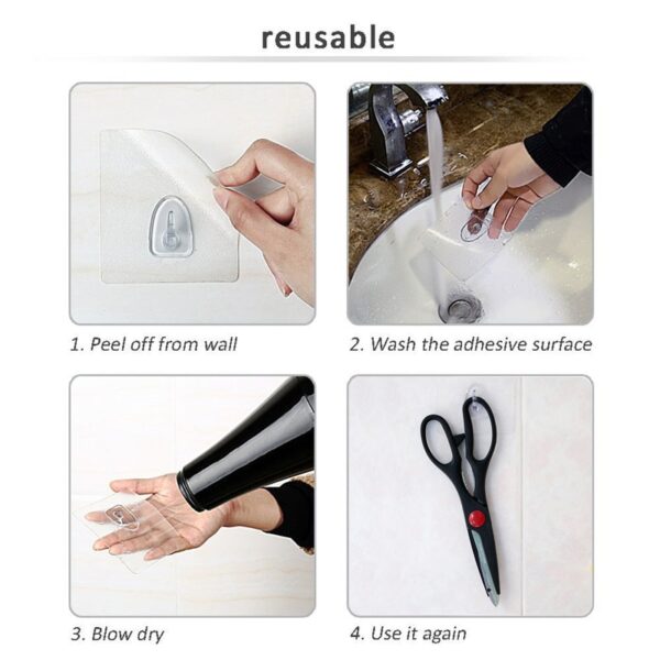 1 6 10PCS ตะขอป้องกันการลื่นไถล Strong Suction Cup Sucker Wall Hooks Traceless Self Adhesive 4