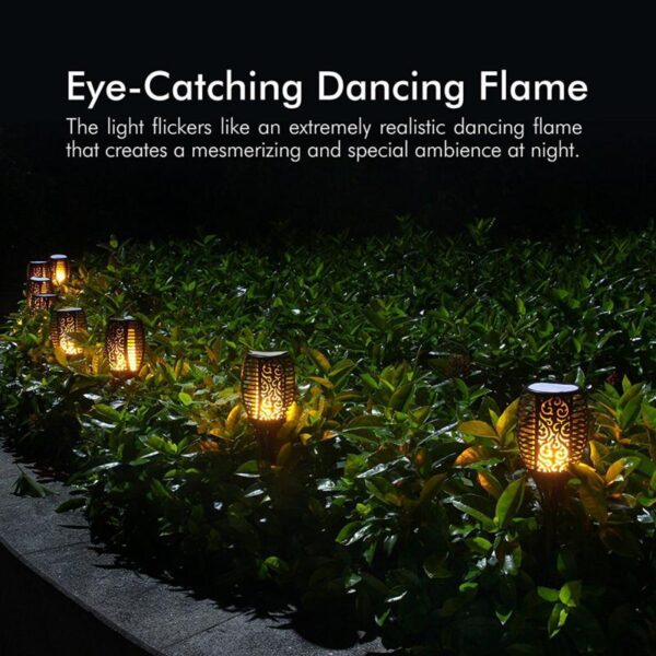 1 Pcs OR 2 Pcs 96 LED Waterproof Flickering Flame Solar Torch Light Garden Lamp Outdoor 11