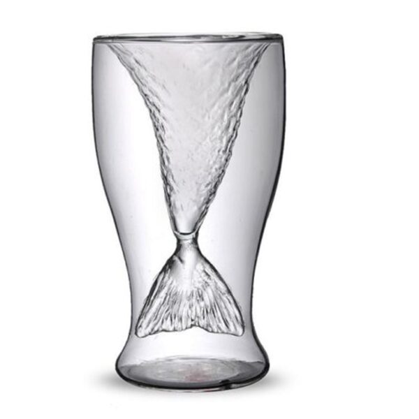 100ml Creative Crystal Mermaid Tail Cup Transparent Glass Fish Tail Practical Creative Wine Cup Heat resisting 5