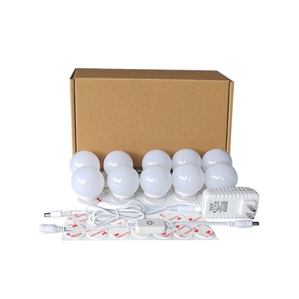 10Pcs Makeup Mirror Vanity LED Light Bulbs lamp Kit 3 Levels Brightness Adjustable Lighted Make up 5