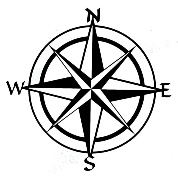 15cm 15cm Car Styling Compass Travel Wanderlust Direction NSWE Car Stickers C5 1956