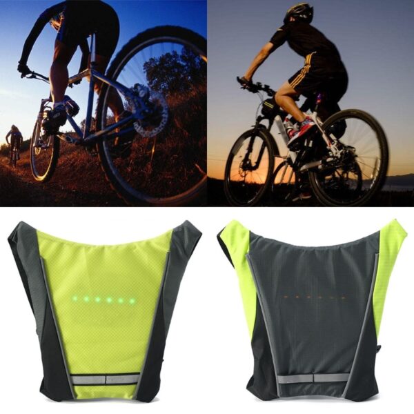 1PC Cycling Vest Outdoor Warning Light Safety Jacket Signal Wireless Remote Control Bike Accessories W20 1