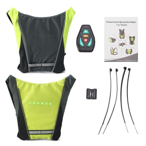 1PC Cycling Vest Outdoor Warning Light Safety Jacket Signal Wireless Remote Control Bike Accessories W20