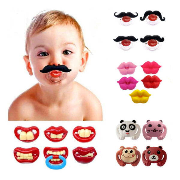 1PCS Food Grade Siliconen Grappige Baby Fopspenen Dummy Tepel Bijtringen Peuter Orthodontische Fopspenen Speen voor Baby