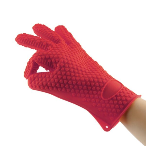 1pc Heat Resistant Silicone Glove Cooking Baking BBQ Oven Pot Holder Mitt Kitchen Red Hot Search 2