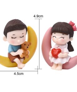 1set Sweety Lovers Couple Chair Figurines Miniatures Fairy Garden Gnome Moss Valentine s Day Gift Resin 3