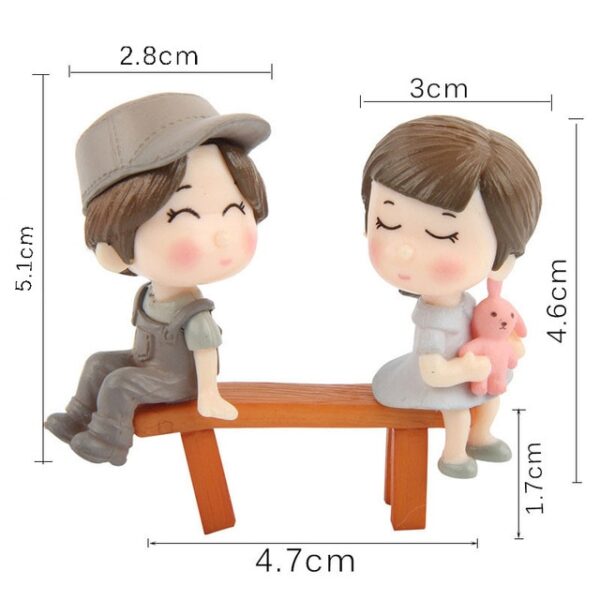 1set Sweety Lovers Couple Chair Figurines Miniatures Fairy Garden Gnome Moss Valentine's Day Gift