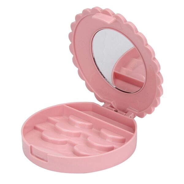 2017 Cute Bow False Eyelash Plastic Storage Box Makeup Cosmetic Mirror Case Organizer Organizador Household Organizer 2