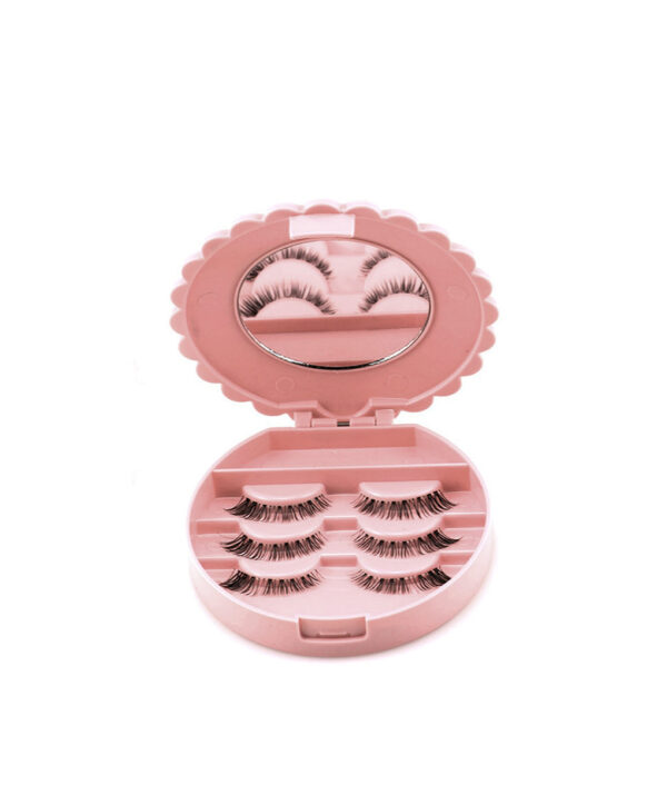 2017 Cute Bow False Eyelash Plastic Storage Box Makeup Cosmetic Mirror Case Organizer Organizador Household Organizer 4