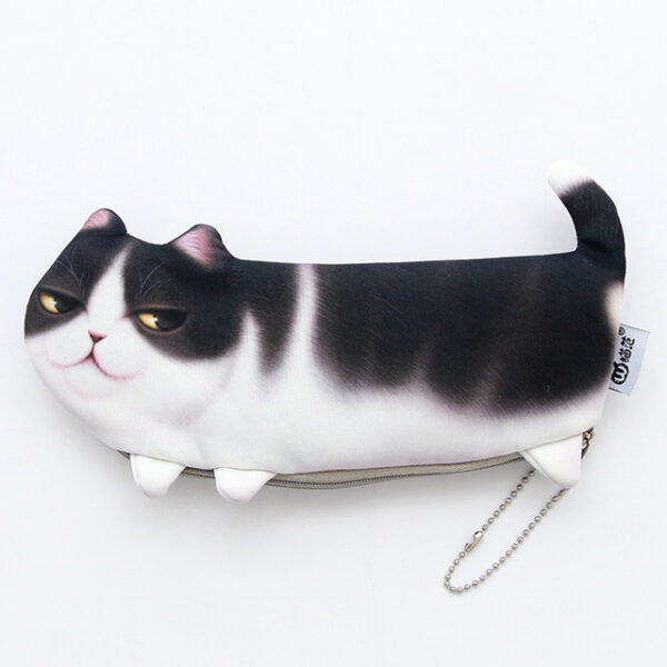 2018 NEW Kawaii Novelty Simulation Cartoon Cat Pencil Case Soft cloth School Stationery Pen Bag