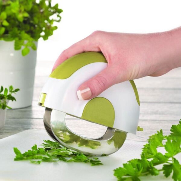 2018 Salad Chopper Herb Slicer Knife Doble nga Chopping Blade Vanilla Cutter Semicircular Slicer Round Pizza Salad 3