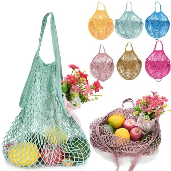 2019 Bag-ong Mesh Net Turtle Bag String Shopping Bag Reusable Fruit Storage Handbag Totes Women Shopping