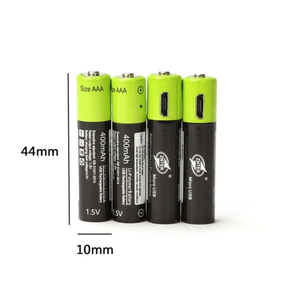 2pcs 4pcs ZNTER AAA Lithium Rechargeable Battery Accumulators 1 5V 400MAH li ion Battery Screwdriver Bateria 3