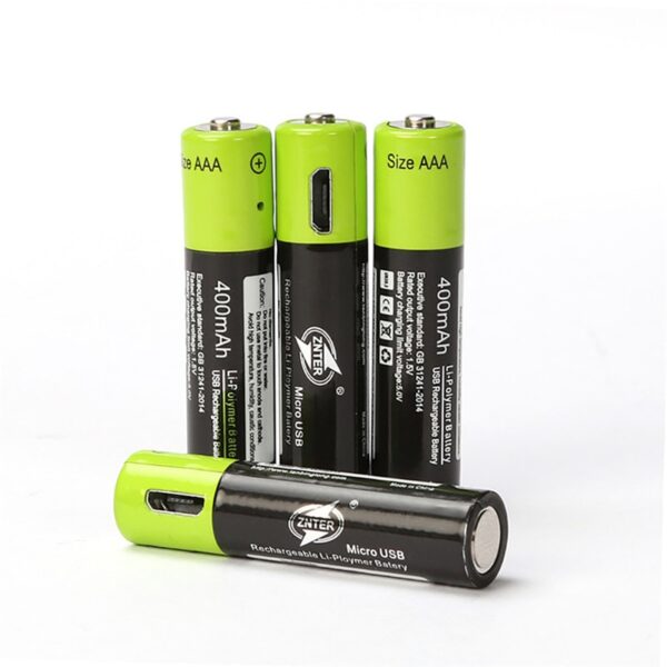 2pcs 4pcs ZNTER AAA Lithium Rechargeable Battery Accumulators 1 5V 400MAH li ion Battery Screwdriver Bateria 5