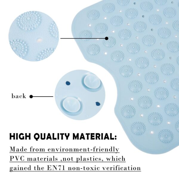 40cmx100cm Extra Long Bathtub Mat Non Slip Anti Bacterial Suction Cups Secure Mat To Tub 2