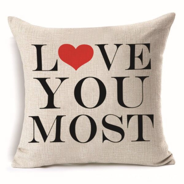 43 43cm Love Mr Mrs Cotton Linen Throw Pillow Cushion Cover Valentine s Day Gift Home 2
