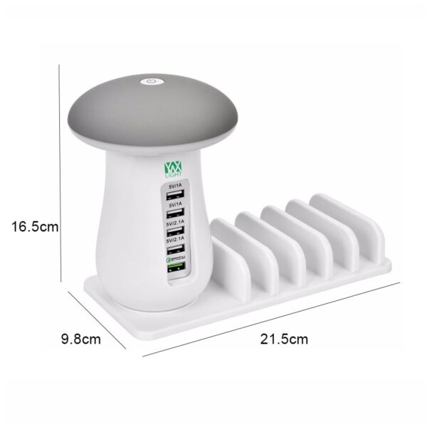 5 Port USB Rapid Desktop Charging Station Smart USB Wall Charger Hub Travel Charger With Night 1