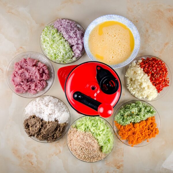 500ml 1 5L High capacity Multi function Kitchen Manual Food Processor Meat Grinder Vegetable Chopper Shredder 3