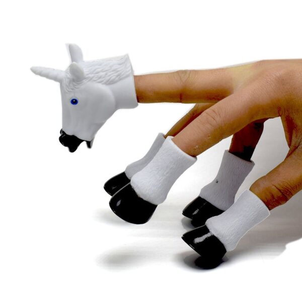 5PCS SET Flying Horse Animals Finger Means Even The Unicorn Finger Hand Puppets for Kids 1