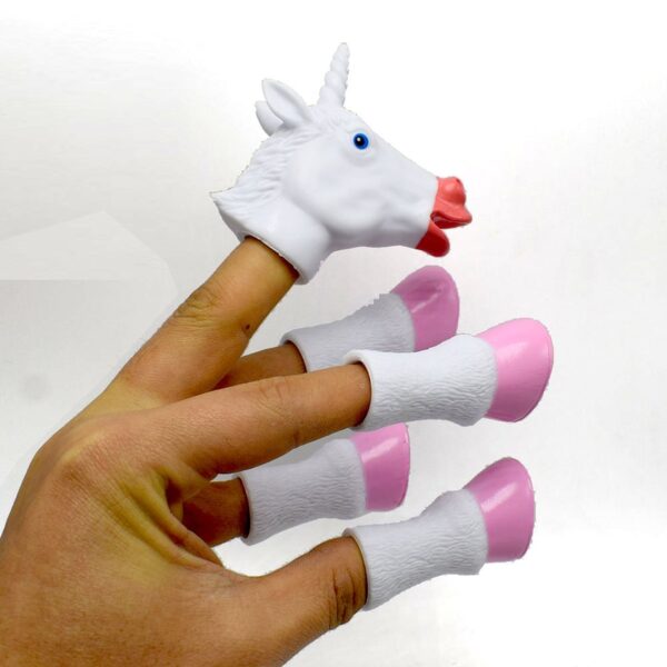 5PCS SET Flying Horse Animals Finger Means Even The Unicorn Finger Hand Puppets for Kids 4