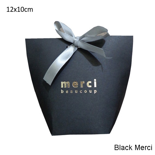 5pcs Upscale Black White Bronzing Merci Candy Bag French Salamat sa Mga Paboritong Kasal sa Kahon sa Regalo 3.jpg 640x640 3