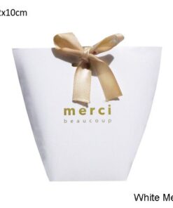 5pcs Upscale Black White Bronzing Merci Candy Bag French Thank You Wedding Favors Gift Box Package 4.jpg 640x640 4