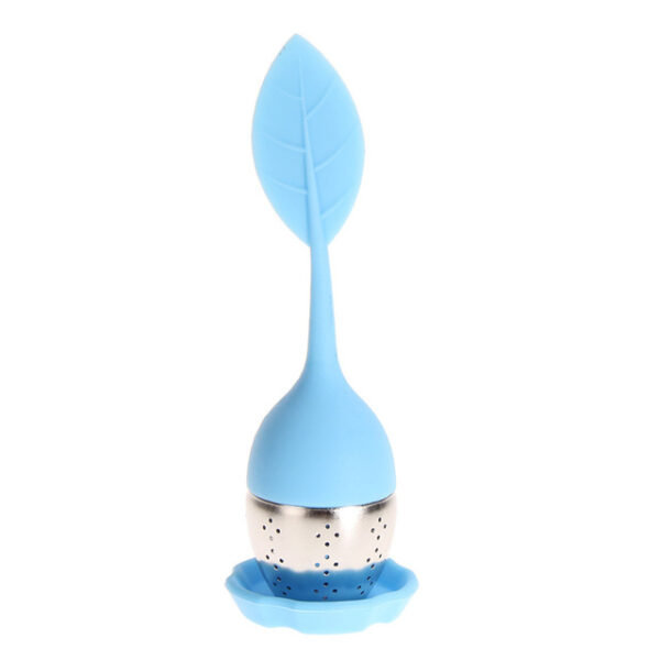 6 Colors Silicone Tea Infuser Reusable Tea Strainer Sweet Leaf with Drop Tray Novelty Tea Ball 2.jpg 640x640 2