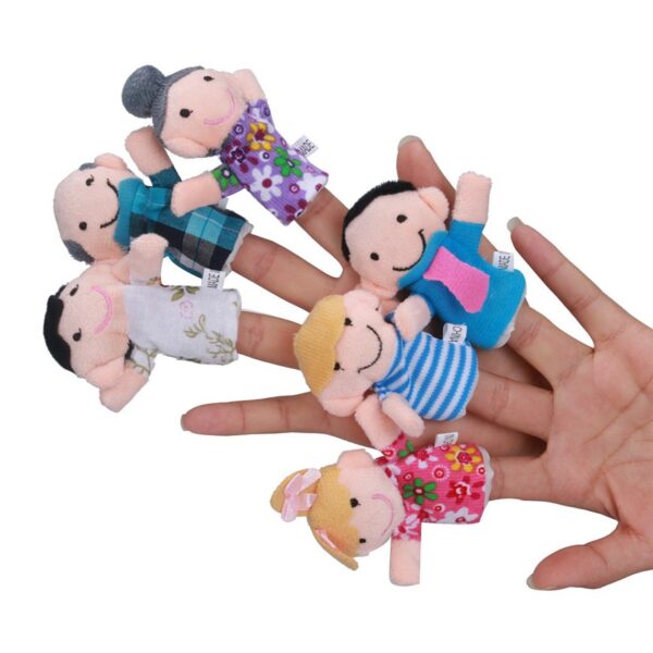 6 Pcs Anime Puppets For Kids Random Color Finger Even Storytelling Family Hand Puppet For Baby 3