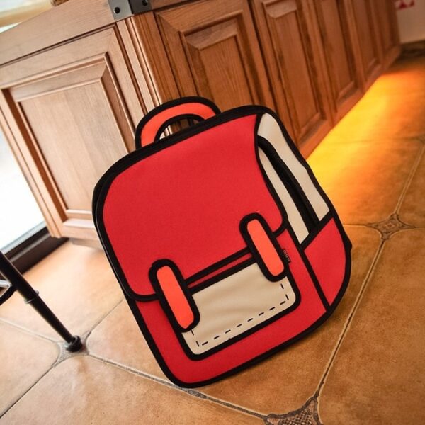 AEQUEEN 3D Pag-print Canvas Backpacks 2D Paglaraw Cartoon School Back Pack Bag Cute Student Schoolbag Messenger 3.jpg 640x640 3