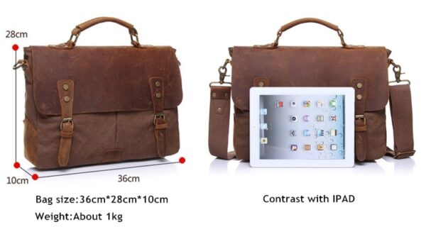 AUGUR New Fashion Men s Vintage Handbag Genuine Leather Shoulder Bag Messenger Laptop Briefcase Satchel Bag 1