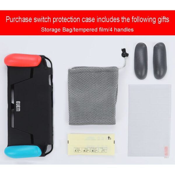 BUBM 2018 Protective Case Cover for Nintendo Switch Comfortable TPU Handle Grip with Game Card Slot 3