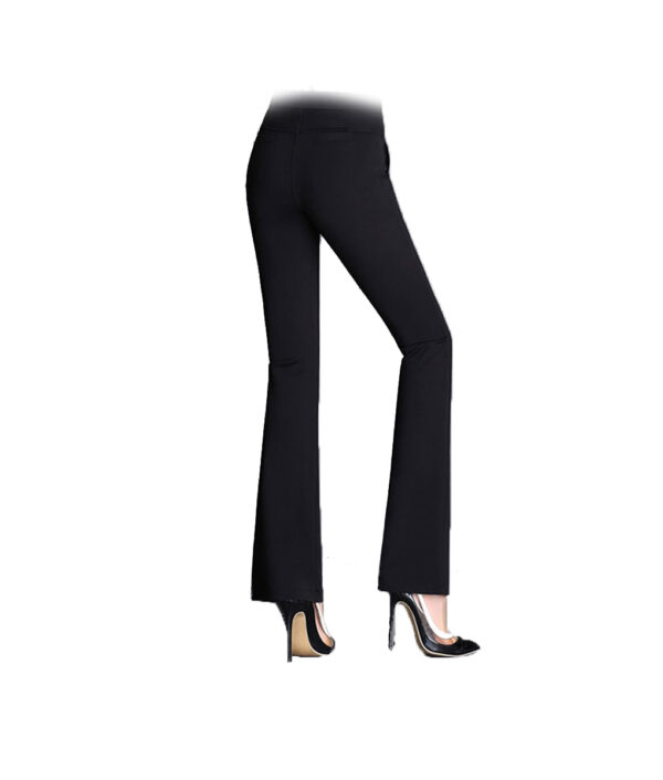 Ang Black Office Lady Women s Micro Flare Pants Pormal nga Solid Navy Blue Taas nga Pisaw nga Long Trousers 1 1