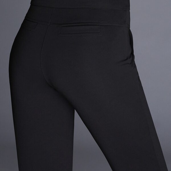 Black Office Lady Women s Micro Flare Pants Pormal nga Solid Navy Blue Taas nga Pisaw nga Long Trousers 4