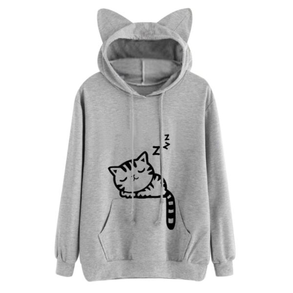 Itom nga Babaye nga Kawaii Cat Ear Hoodies Tops Cute nga Cartoon Sleeping Cat Printed Hooded Sweatshirt Babaye Loose 1.jpg 640x640 1