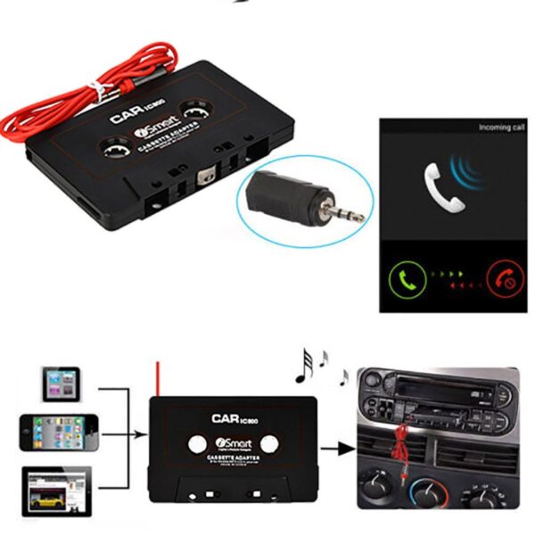 Car Automobile IC800 Cassette Casette Tape 3 5mm AUX Audio Adapter For MP3 MP4 CD For 4