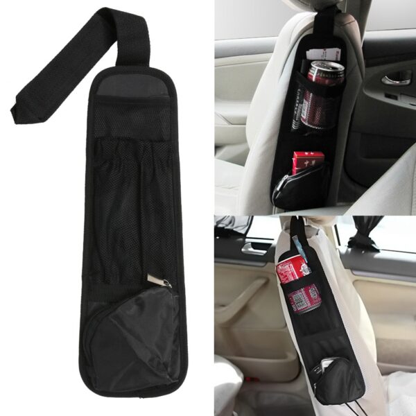 Car Seat Storage Bag Organizer Para sa Pagtago sa Paglimpyo sa Auto Seat Side Bag Nagbitay nga Pocket Bags Nylon 1