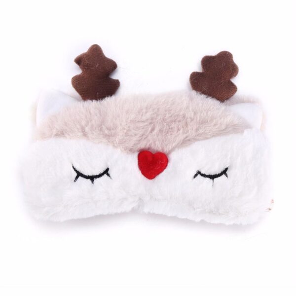Christmas Deer cute animal eye cover Plush Fabric Sleeping Mask Eyepatch Winter Cartoon nap Eye Shade 3
