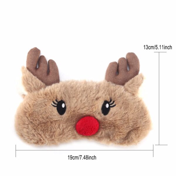 Christmas Deer cute animal eye cover Plush Fabric Sleeping Mask Eyepatch Winter Cartoon nap Eye Shade 4