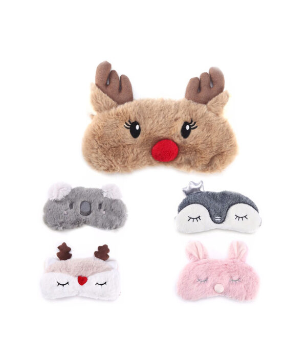 Christmas Deer cute animal eye cover Plush Fabric Sleeping Mask Eyepatch Winter Cartoon nap Eye Shade 6