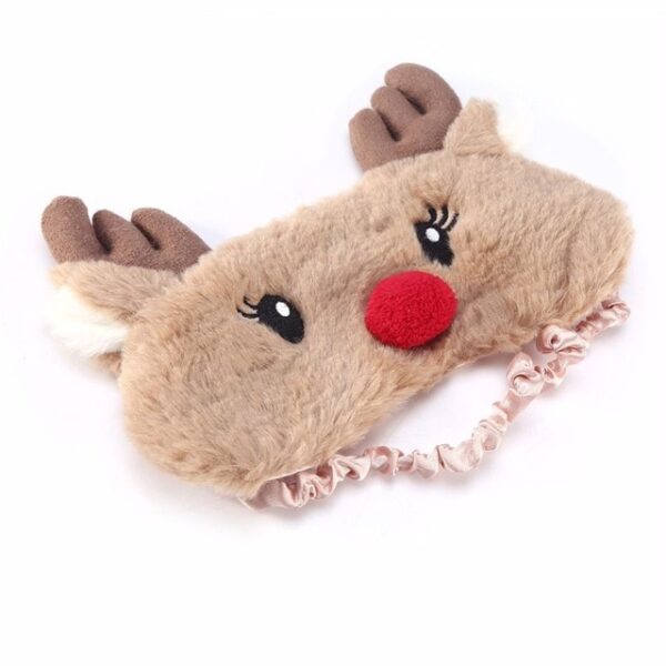 Christmas Deer cute animal eye cover Plush Fabric Sleeping Mask Eyepatch Winter Cartoon nap Eye