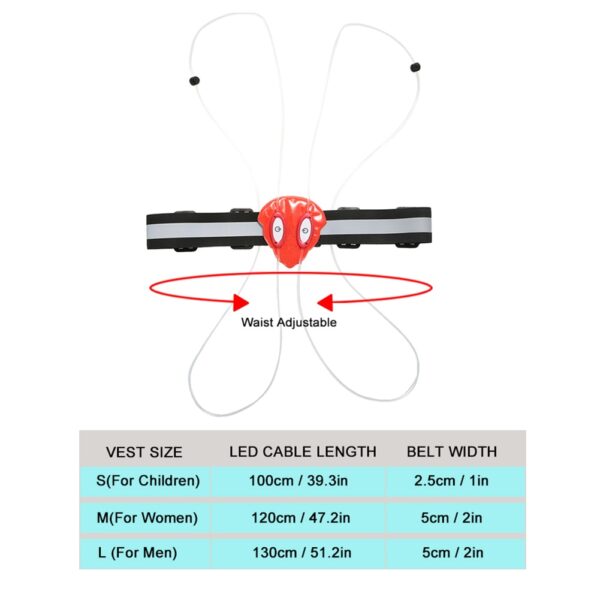 ខ្សែក្រវ៉ាត់ខ្សែកាប LED ឆ្លុះបញ្ចាំងពណ៌ចម្រុះពណ៌សុវត្ថិភាពអាវក្រៅកីឡាក្រៅជិះកង់វ៉េវហាយវ៉េវខ្សែក្រវ៉ាត់ឆ្លុះបញ្ចាំង 2