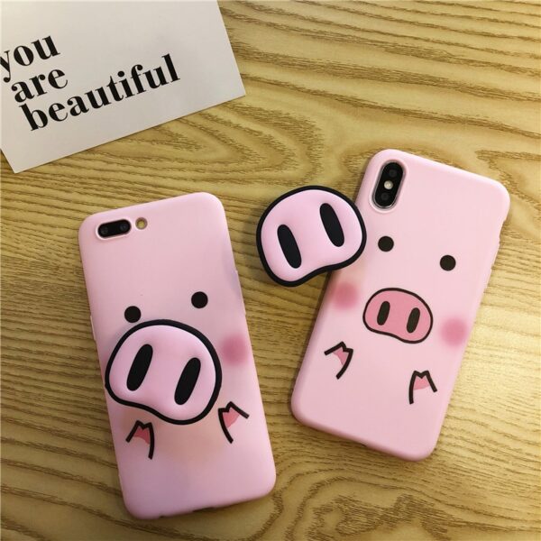 Cute Cartoon Pig Phone Case foar iPhone X XS Max XR Case foar iPhone 6 6s 1