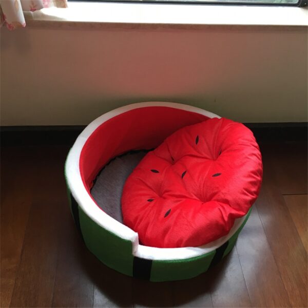 Cute Kennel House Warm Watermelon Modeling Dog Bed Mat Sofa Pet Cat Bed alang sa Mga Iro nga Prutas 1