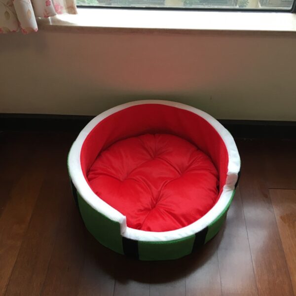 Cute Kennel House Warm Watermelon Modeling Dog Bed Mat Sofa Pet Cat Bed for Dogs Fruit 2