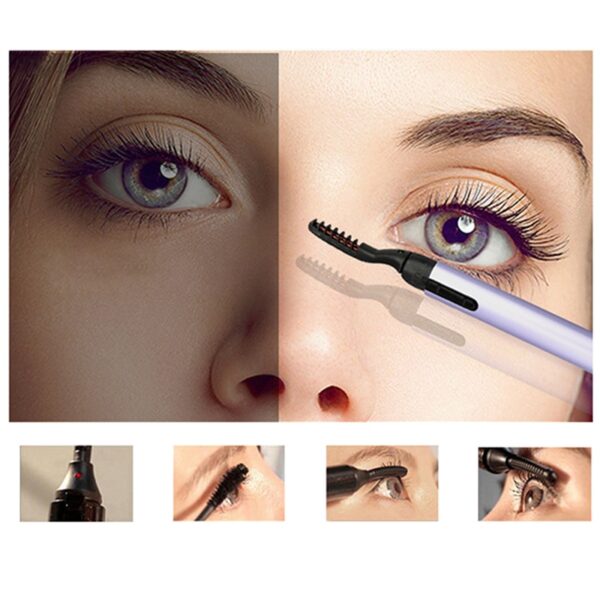 ETEREAUTY Beauty Electric Heated Eyelash Curler Pen Makeup Cosmetic Perfect Big Eyes Remover Clip Eyebrow Eye 4