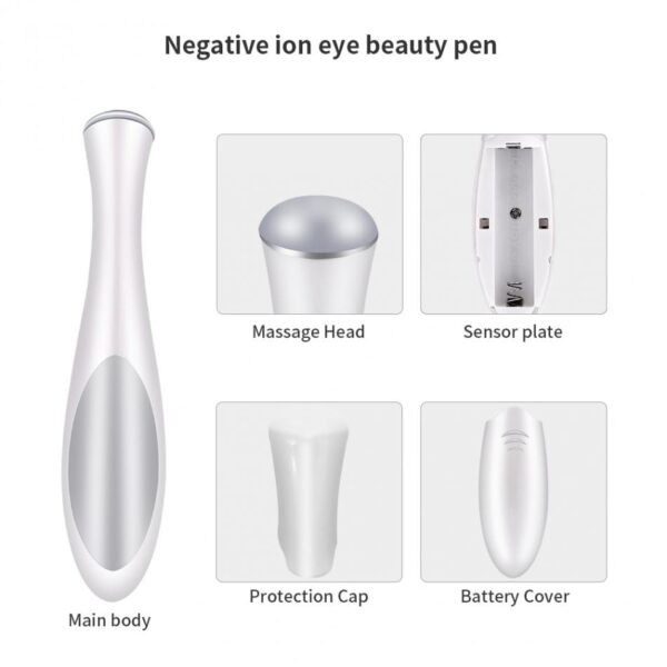 Electric Eye Massager Mini Eyes Wrinkle Dark Circles Removal Pen Anti Aging Massager Negative Ion Vibration 3