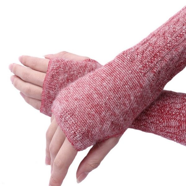 فیشن لانگ فنگرلیس دستانے نرم خواتین موسم سرما میں بنا ہوا گرم آدھی فنگر دستانے اون لمبے دستانے ایک سے زیادہ 2