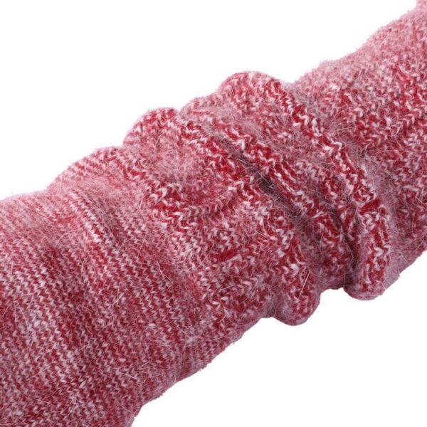 Fesyen Sarung Tangan Panjang Tanpa Jari Wanita Lembut Musim Sejuk Dikait Hangat Sarung Tangan Setengah Jari Sarung Tangan Panjang Bulu Pelbagai 4
