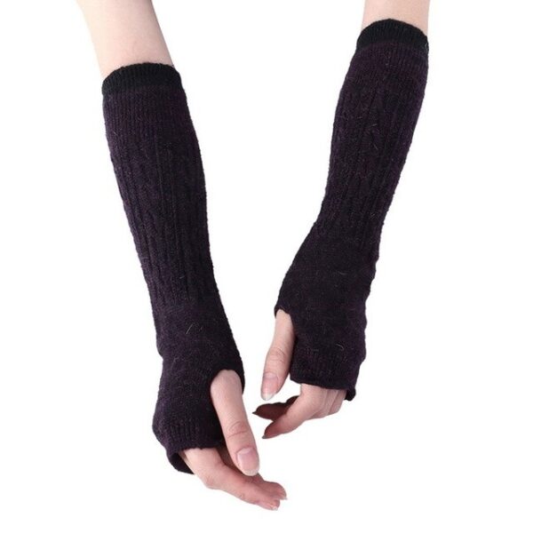 Fashion Long Fingerless мээлей Жумшак аялдар Кыш-Трикотаж Жылуу Жарым манжа мээлей Жүн Узун мээлейлер 4.jpg 640x640 4