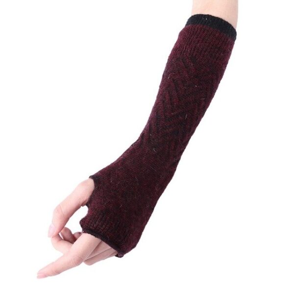 Fashion Long Fingerless мээлей Жумшак аялдар Кыш-Трикотаж Жылуу Жарым манжа мээлей Жүн Узун мээлейлер 6.jpg 640x640 6